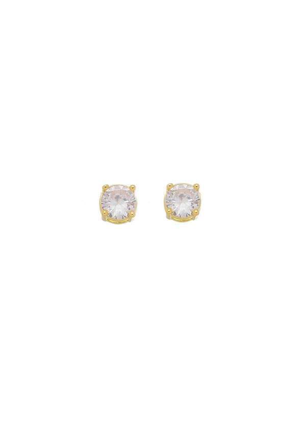 Piuka - Brinco Ponto de Luz Lavinia Zirconia Folheado a Ouro 18k Dourado