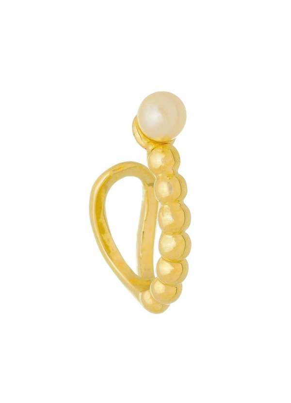 Piuka - Piercing de Encaixe Nara Perola Folheado a Ouro 18k Dourado