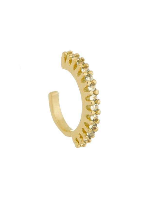 Piuka - Piercing de Pressao Argola Zirconia Folheada a Ouro 18k Dourado
