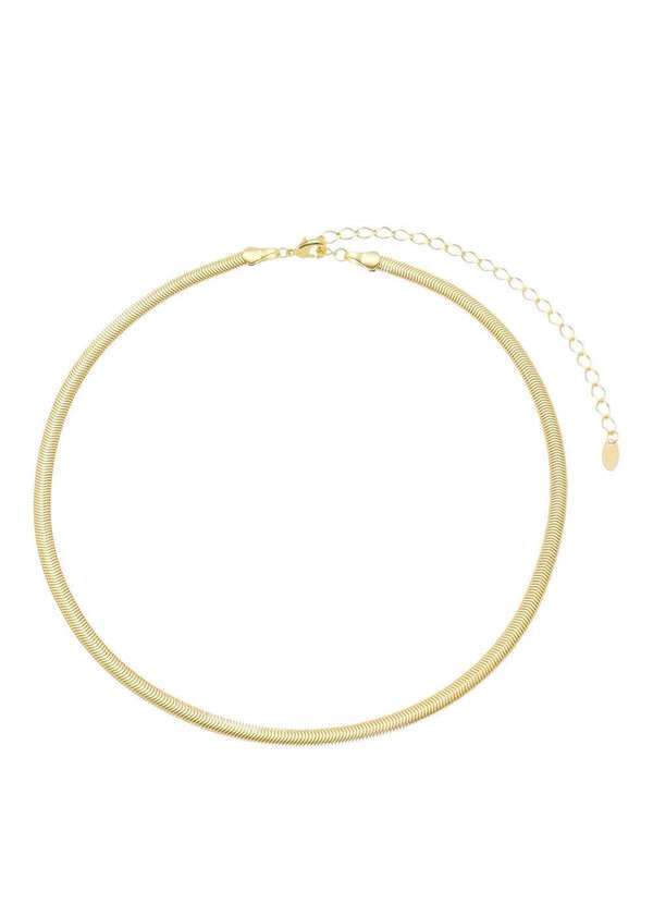 Piuka - Choker Fernanda Malha Fina Metal Folheada a Ouro 18k Dourado