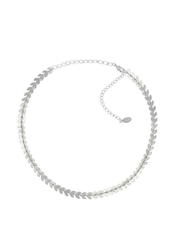 Piuka - Choker Folheado em Rodio Branco Prata