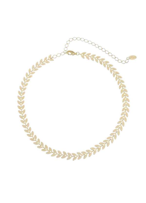 Piuka - Choker Kendal Folhinhas Folheada a Ouro 18k Dourado