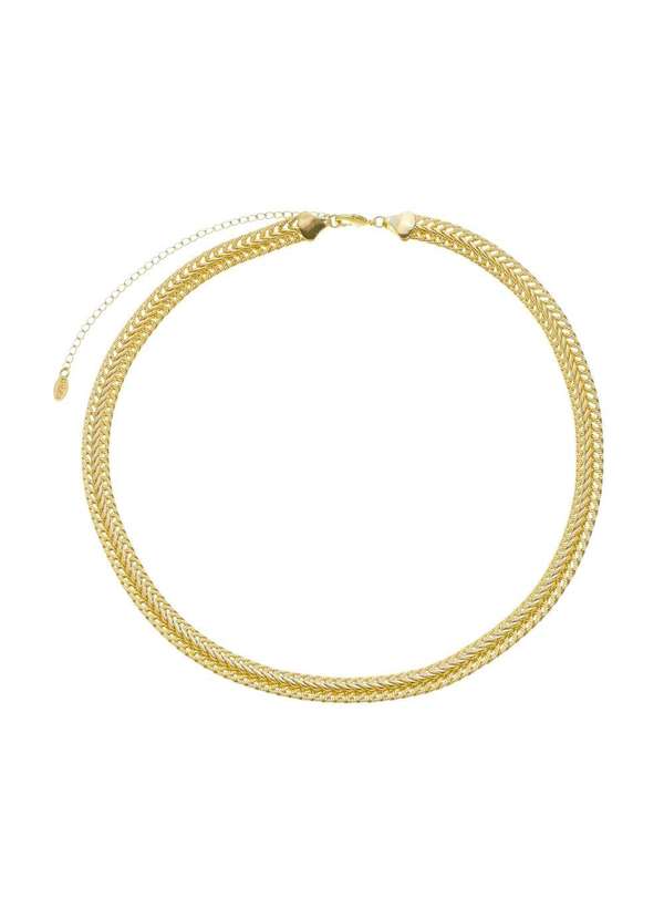 Piuka - Choker Lele Malha Folheada a Ouro 18k Dourado
