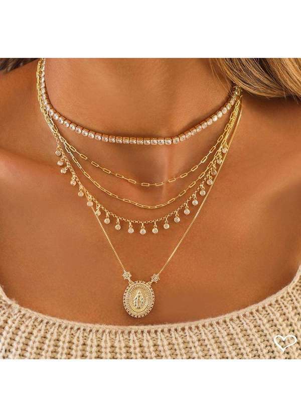 Piuka - Choker Riviera Zirconia Media Folheada a Ouro 18k Dourado 3