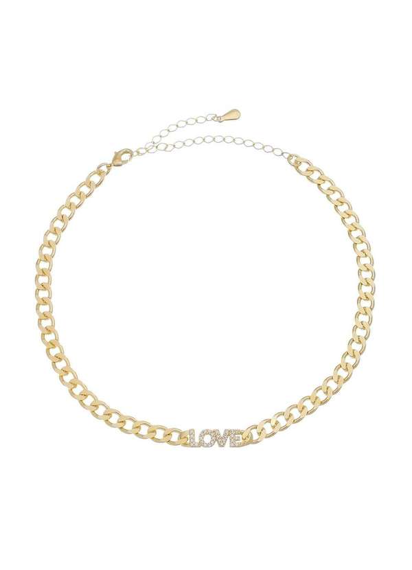 Piuka - Choker Zirconias Folheada a Ouro 18k Kel Love Dourado