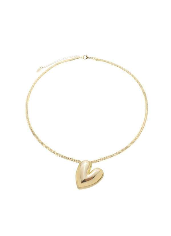 Piuka - Colar Cecilia Malha Coracao Folheado a Ouro 18k Dourado