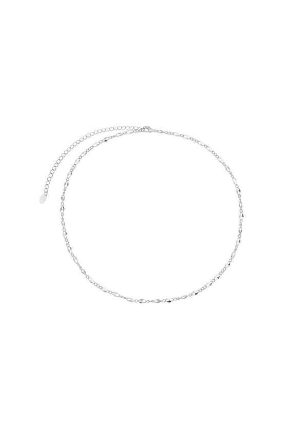 Piuka - Colar Curto Julia Mini Elos Folheado em Rodio Branco Prata