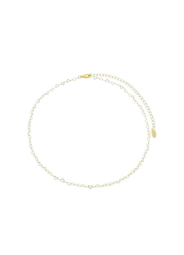 Piuka - Colar Curto Mirela Mini Coracoes Folheado a Ouro 18k Dourado