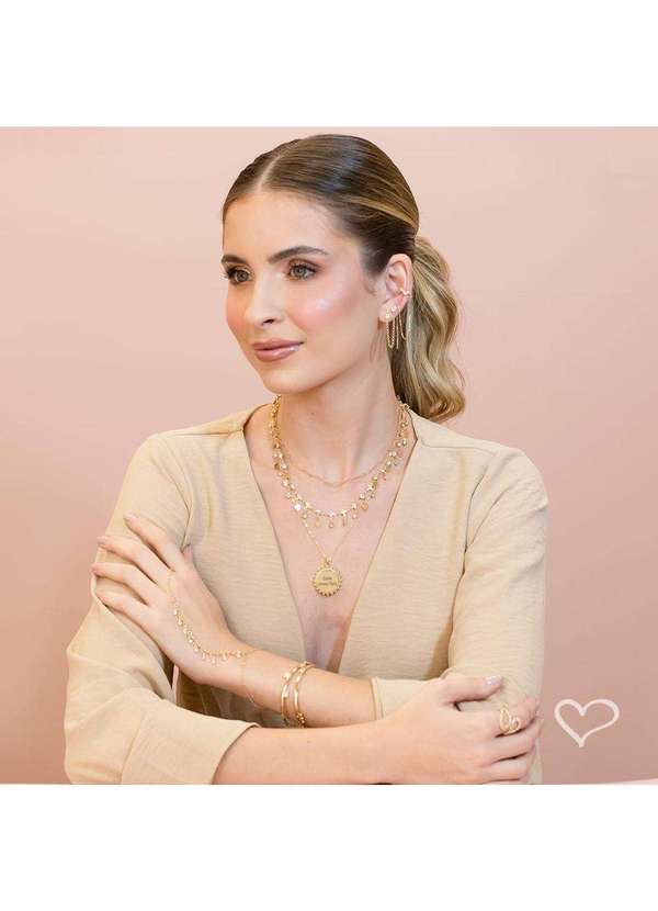 Piuka - Colar Curto Mirela Mini Coracoes Folheado a Ouro 18k Dourado 2