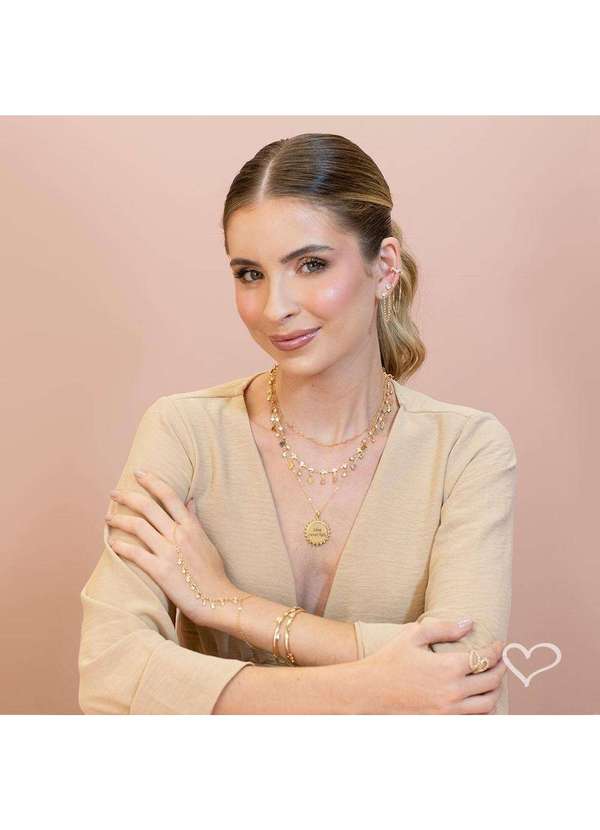 Piuka - Colar Curto Mirela Mini Coracoes Folheado a Ouro 18k Dourado 3