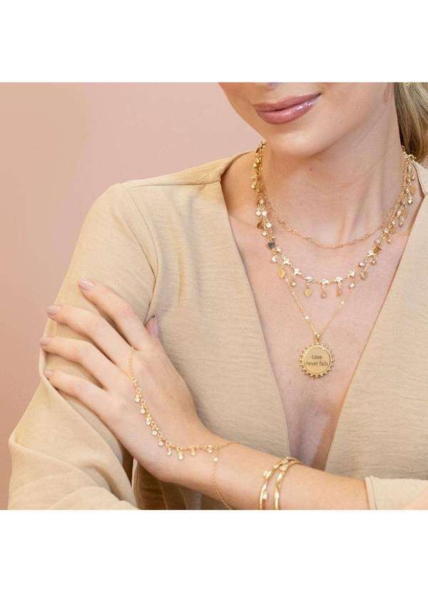 Piuka - Colar Curto Mirela Mini Coracoes Folheado a Ouro 18k Dourado 4