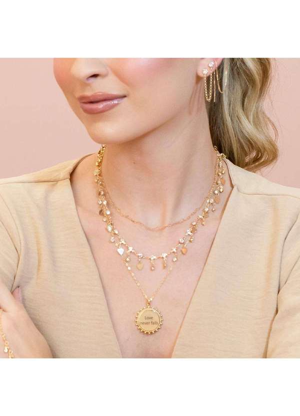 Piuka - Colar Curto Mirela Mini Coracoes Folheado a Ouro 18k Dourado 5