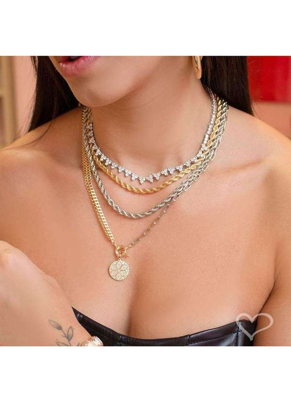 Piuka - Colar Curto Priscila Cordao Baiano Folheado em Rodio Branco Prata 3