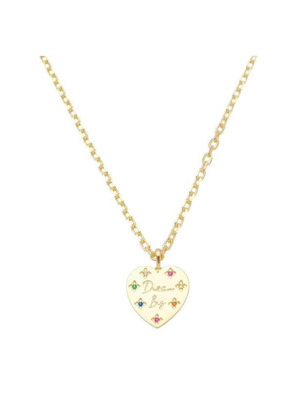 Piuka - Colar Feminino Dream Big Zirconia Coloridas Folheada a Ouro 18k Dourado