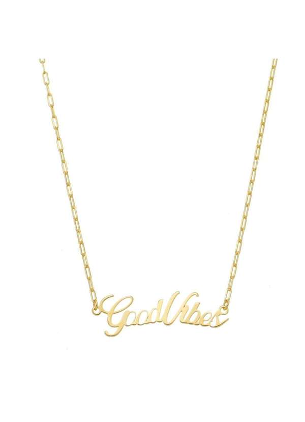 Piuka - Colar Feminino Good Vibes Folheado a Ouro 18k Dourado
