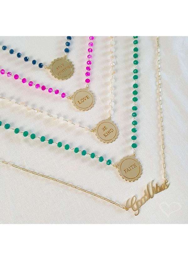 Piuka - Colar Feminino Good Vibes Folheado a Ouro 18k Dourado 4