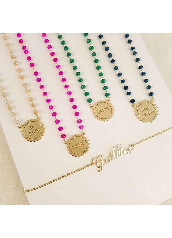 Piuka - Colar Feminino Good Vibes Folheado a Ouro 18k Dourado 5