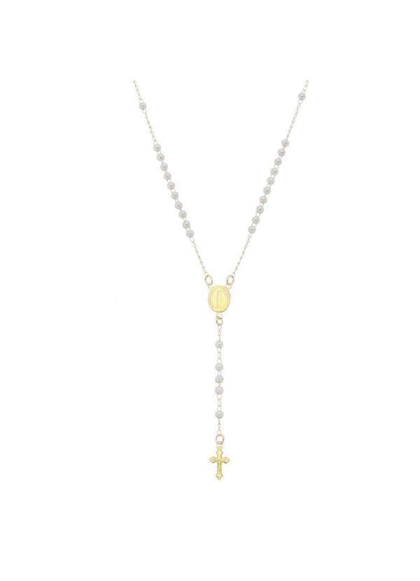 Piuka - Colar Terco Maria Mini Perolas Folheada a Ouro 18k Dourado