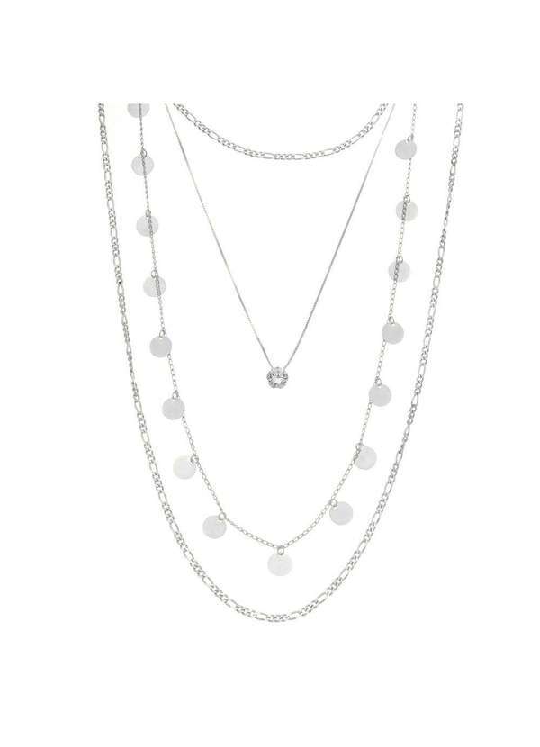 Piuka - Mix de Colares Thassia Folheado em Rodio Branco Prata