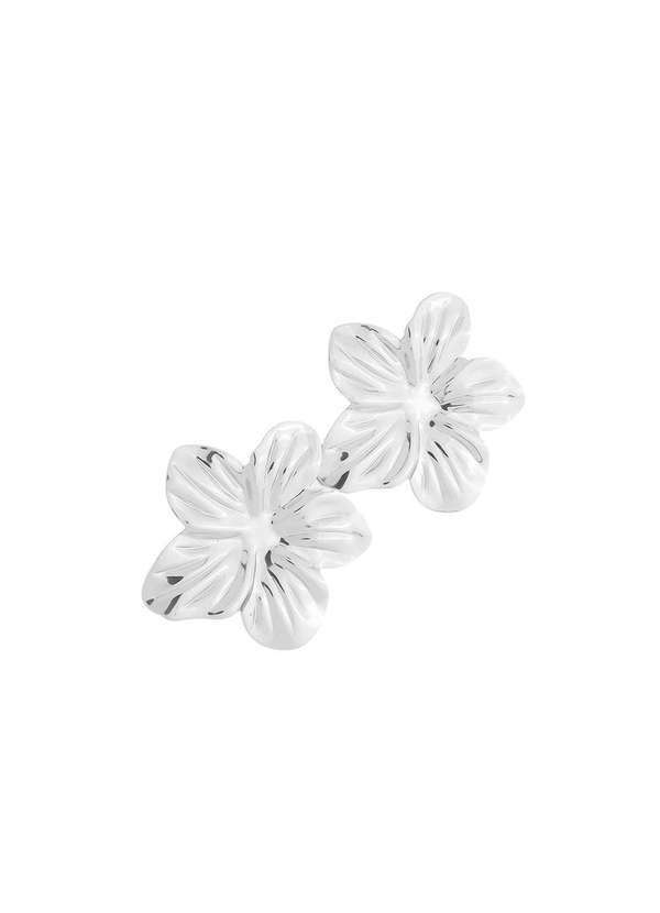 Piuka - Bico de Pato Vintage Flor Prata Branco
