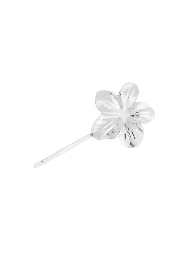 Piuka - Grampo Vintage Flor Prata Branco