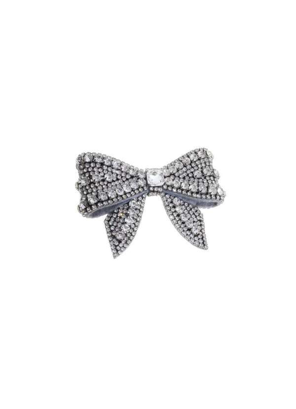 Piuka - Laco de Cabelo Flavia Bordado Strass Prata