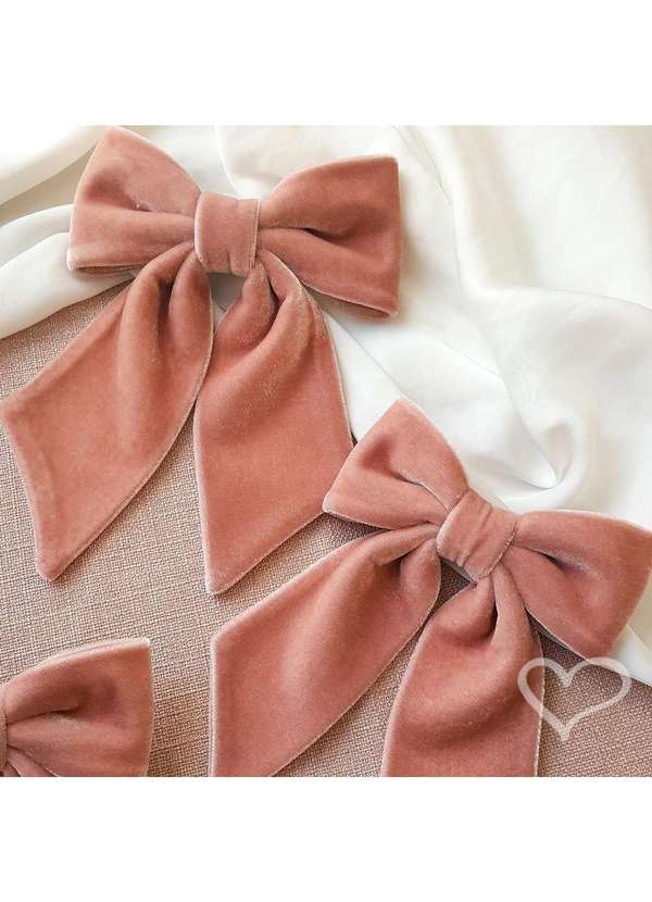 Piuka - Laco de Cabelo Infantil Nat Veludo Alemao Rosa 2