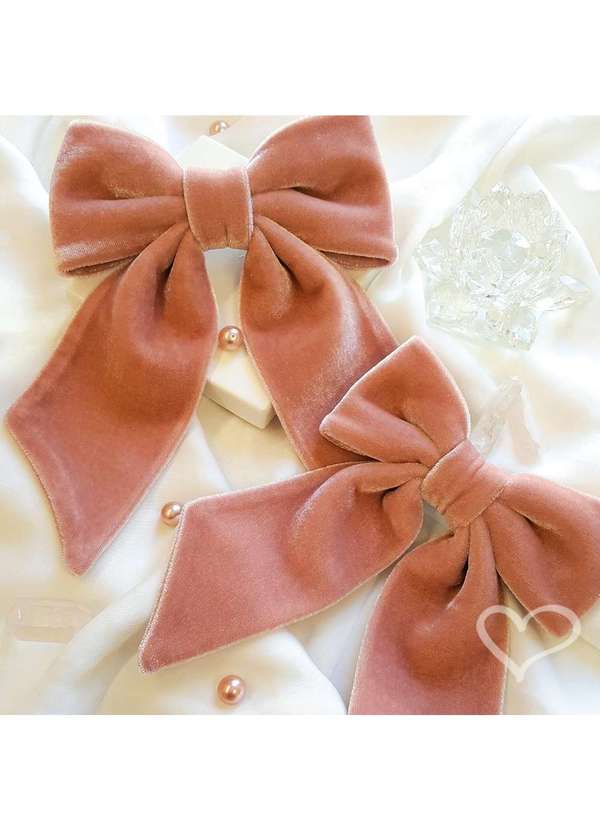 Piuka - Laco de Cabelo Infantil Nat Veludo Alemao Rosa 3