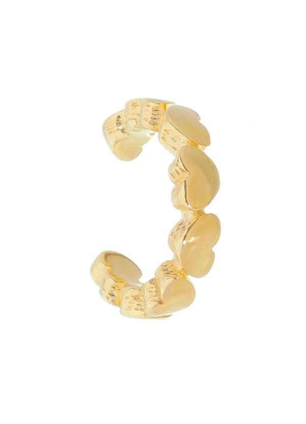 Piuka - Piercing Pressao Bibi Elos Coracoes Folheado Ouro 18k Dourado