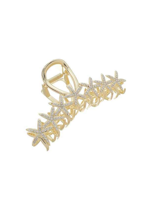 Piuka - Piranha Metal Mini Estrelas Strass Dourada Dourado