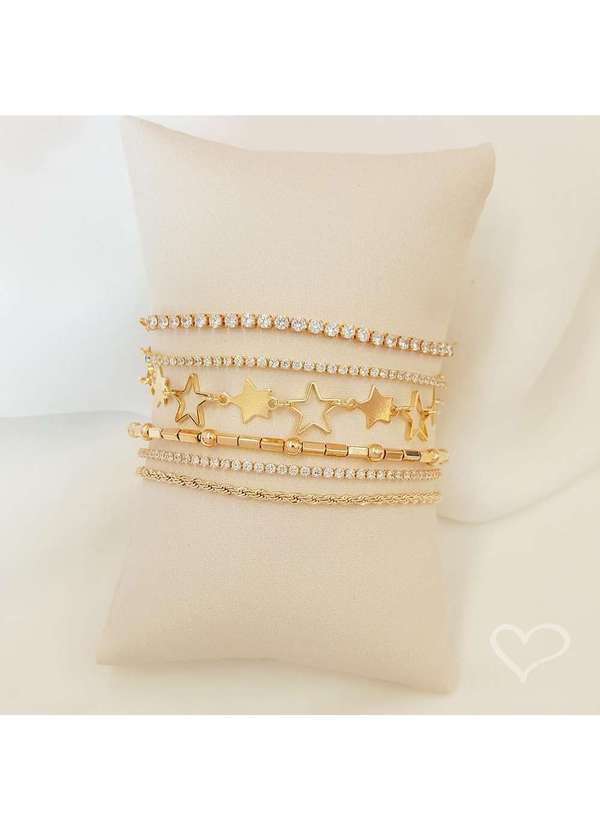 Piuka - Tornozeleira Constelacao Estrelas Sirius Folheada a Ouro 18k Dourado 2