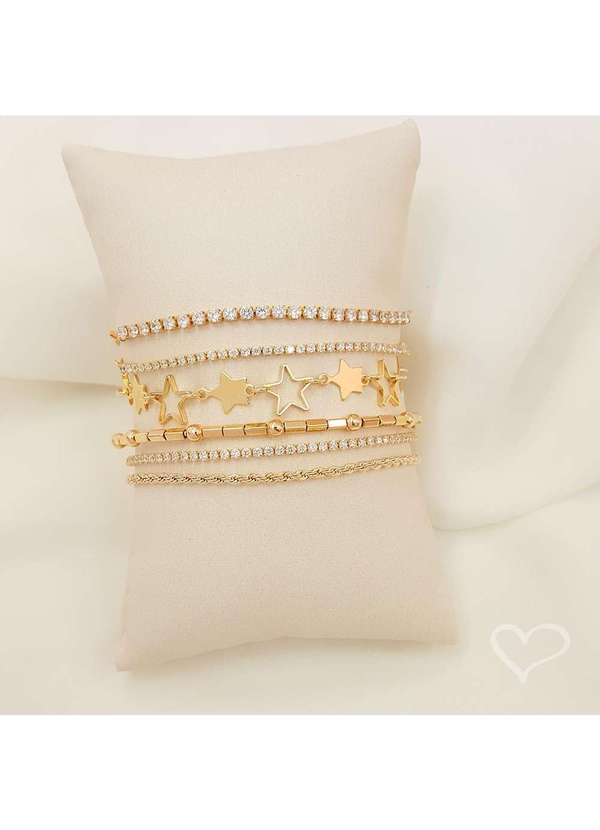 Piuka - Tornozeleira Constelacao Estrelas Sirius Folheada a Ouro 18k Dourado 3