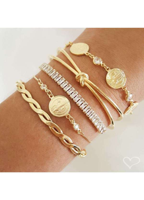 Piuka - Bracelete Feminino Folheado a Ouro 18k Torcida e Trancada Laurie Dourado 6