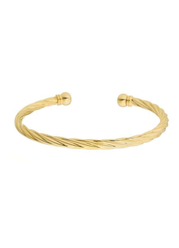 Piuka - Bracelete Feminino Folheado a Ouro 18k Tubo Torcido Lih Dourado