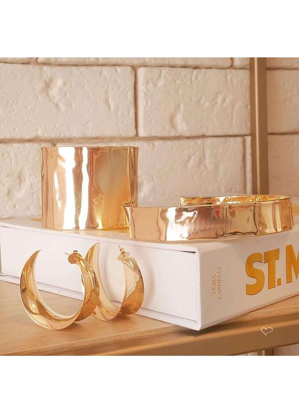 Piuka - Bracelete Folheado a Ouro 18k  Kristy Vintage Dourado 3