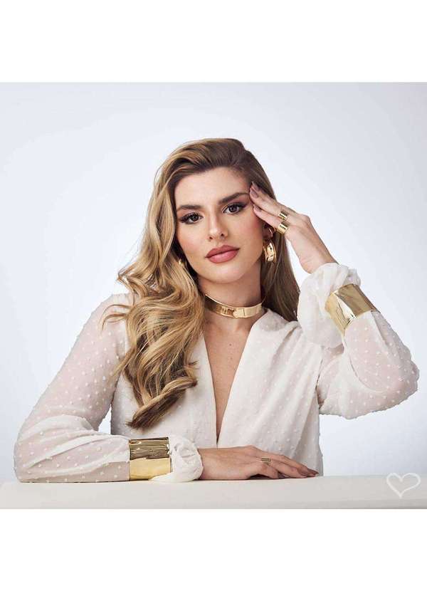 Piuka - Bracelete Folheado a Ouro 18k  Kristy Vintage Dourado 4