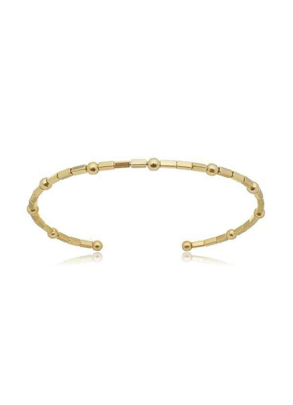 Piuka - Bracelete Maite Canutilhos e Bolinhas Folheado a Ouro 18h Dourado