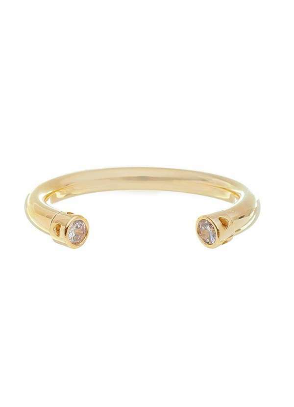 Piuka - Bracelete Tubo Hannah Zirconias Folheado a Ouro 18k Dourado