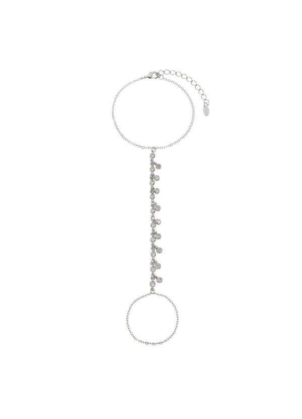 Piuka - Pulseira de Mao Alice Zirconias Folheada em Rodio Branco Prata