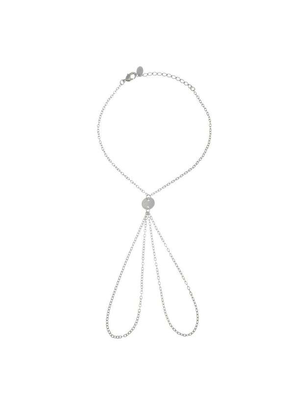 Piuka - Pulseira de Mao Soraia Mini Medalhas Folheada em Rodio Branco Prata