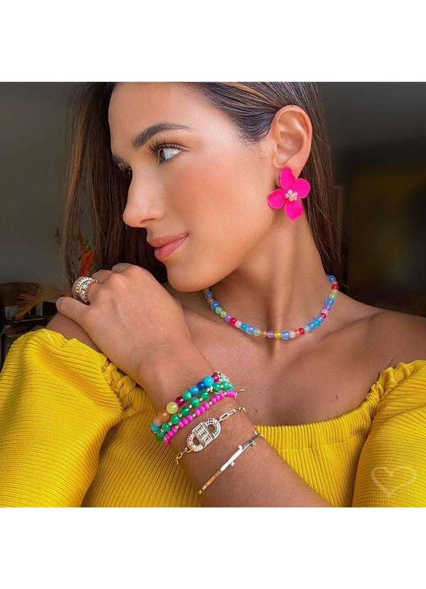 Piuka - Pulseira Feminina Pedras Naturais Coloridas Multicores 2