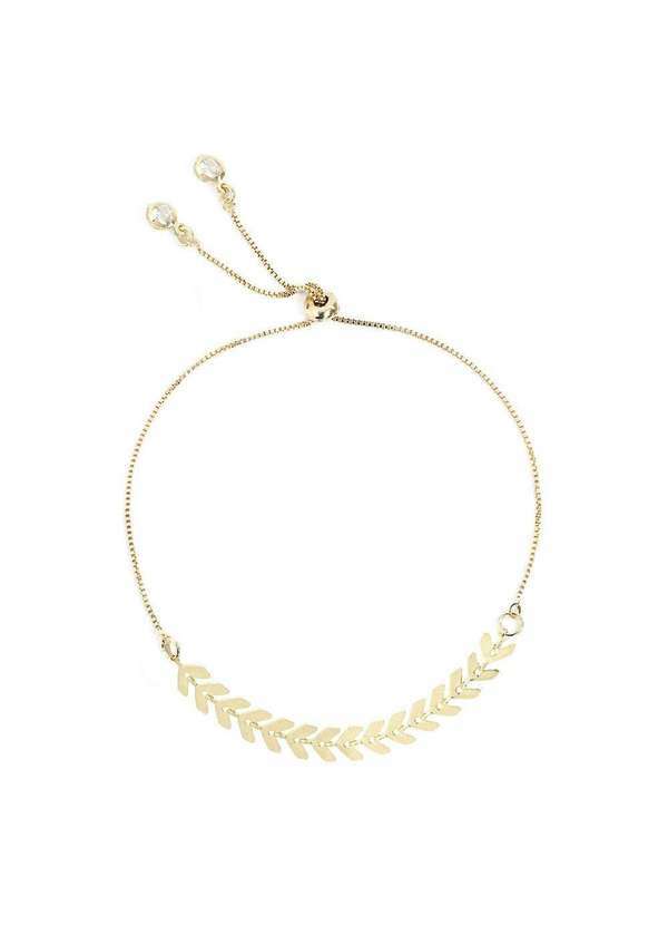 Piuka - Pulseira Folheada a Ouro 18k Ajustavel Folhinhas Kylie Dourado