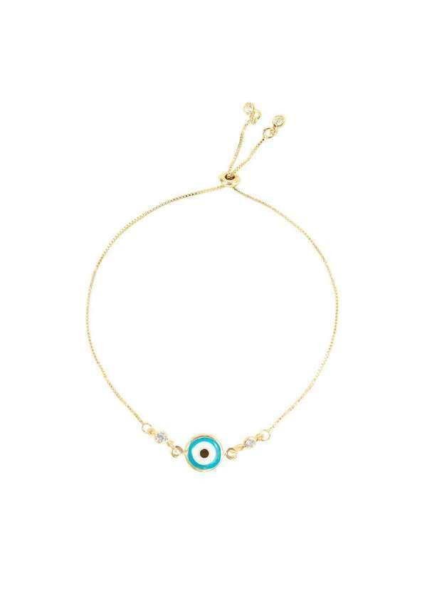Piuka - Pulseira Folheada a Ouro 18k Ajuste Olho Grego Dourado