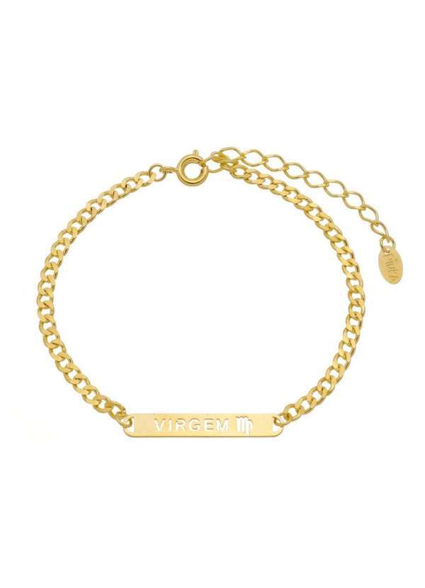 Piuka - Pulseira Piuka Plaquinha Signo Virgem Folheada a Ouro 18k Dourado