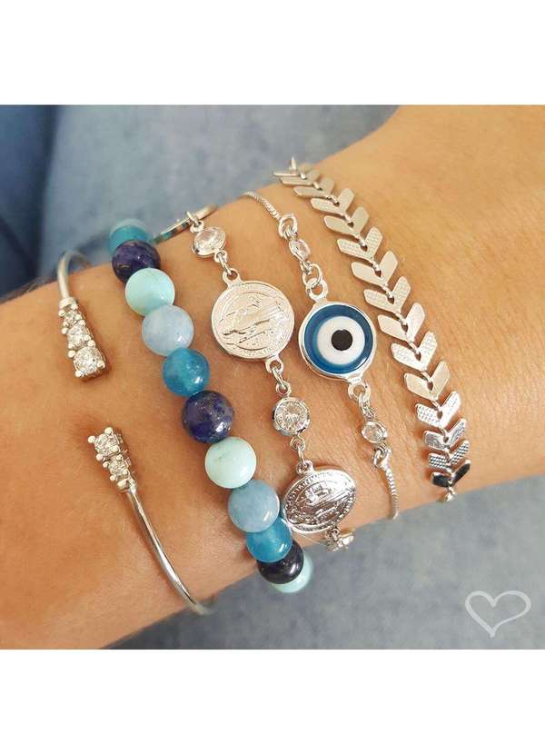 Piuka - Pulseira Sao Bento Zirconia Folheada em Rodio Branco Prata 4