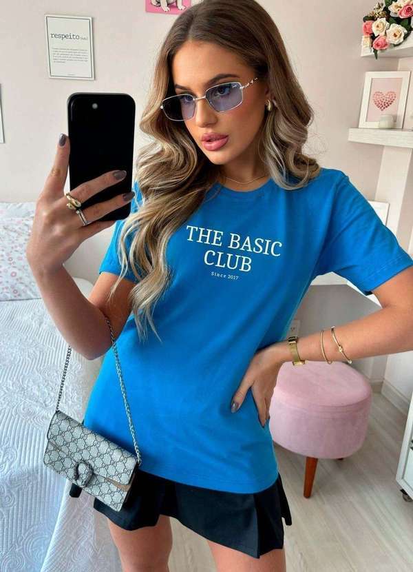 Cianitas - Camiseta Feminina Azul Royal The Basic Club Azul