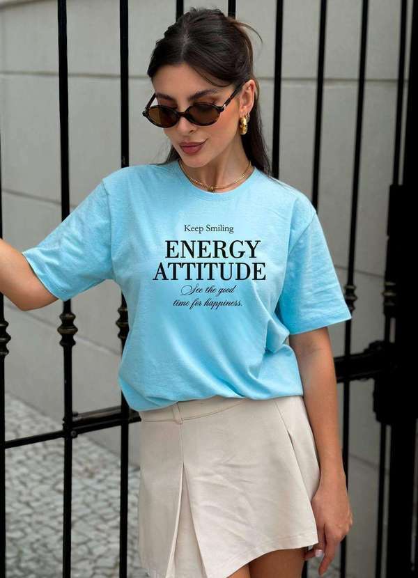 Cianitas - Camiseta Feminina Over Azul Bebe Energy Azul