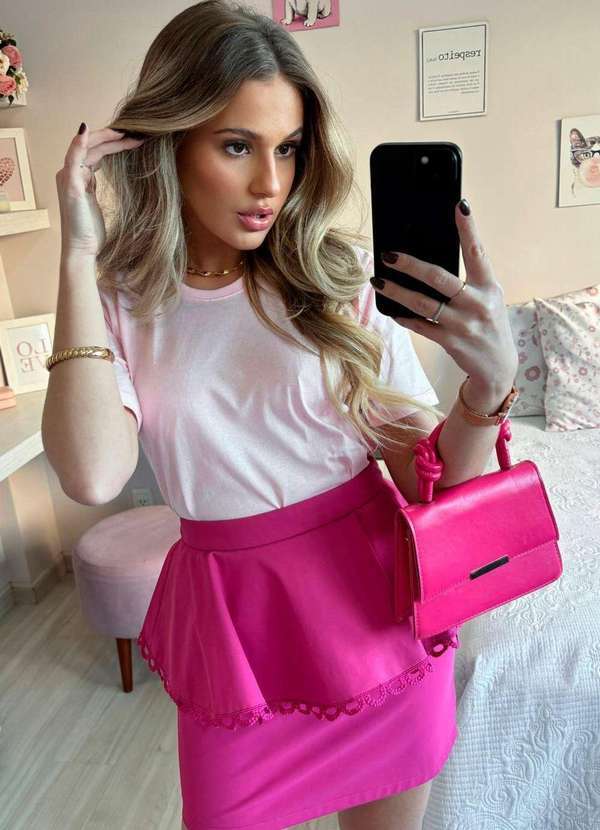 Cianitas - Camiseta Lisa Rosa Bebe Rosa