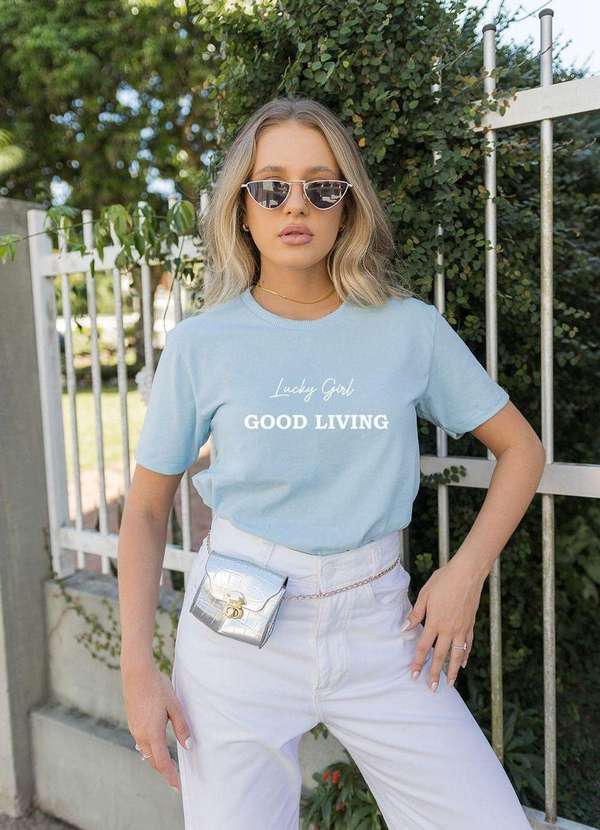 Cianitas - T-Shirt Azul Bebe Good Living Azul