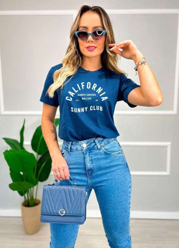 Cianitas - T-Shirt Azul Marinho California Azul